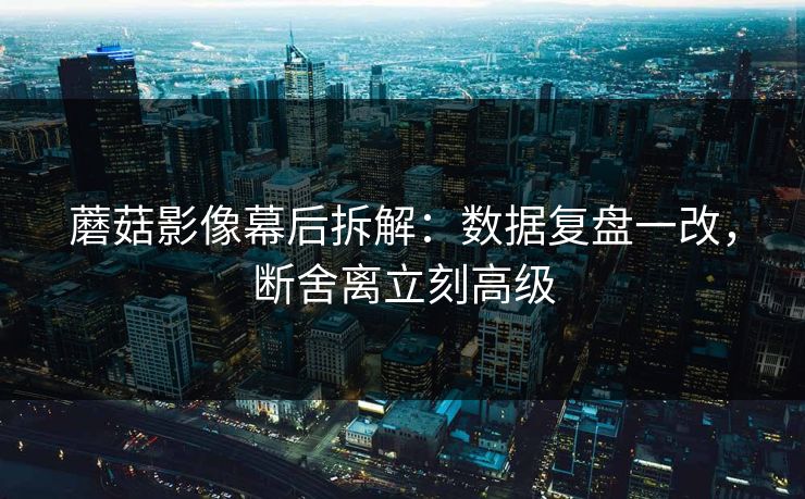 蘑菇影像幕后拆解：数据复盘一改，断舍离立刻高级